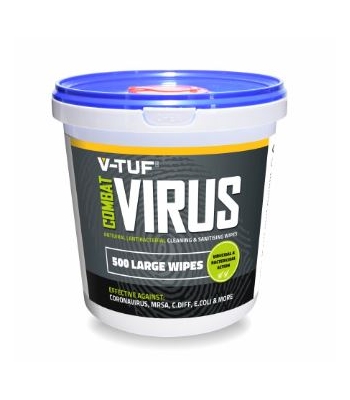 V-Tuf ANTI-VIRAL & ANTI-BACTERIAL SANITISER WIPES BUCKET OF 500