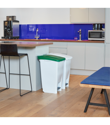 Unisan Mobile Pedal Bin for Waste or Recycling, 60L - Lid Colour White Only - RB8332-1
