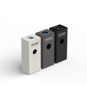 Unisan Sanitiser Wipes Dispenser Station with Bin, Available in Black, White, Grey