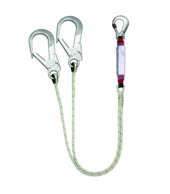 JSP Vertex 8185 Fall Protection Twin Leg 2m Energy Absorbing Rope Lanyard - FA8185