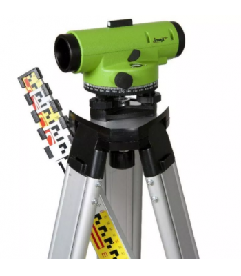 Imex 012-ILAR28S LAR28 Auto Optical Dumpy Level 28 X Zoom Kit with Staff and Tripod