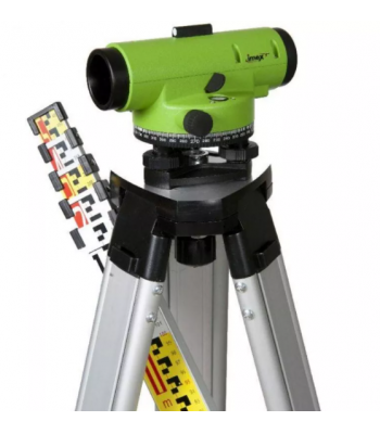 Imex 012-ILAR32S LAR32 Auto Optical Dumpy Level 32 X Zoom Kit with Staff and Tripod