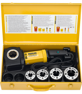 REMS Amigo  Electric die stock with quick-change die heads Set R 1/2-3/4-1-1 1/4 inch - Code 530020