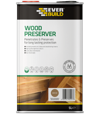 Everbuild WOOD PRESERVER - GOLDEN CHESTNUT - 5LTR - Box Qty 4