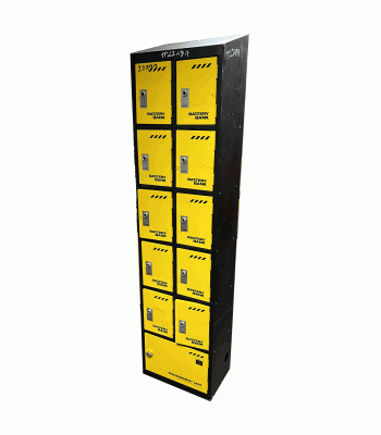 Defender Battery Bank - 11 Door Cabinet for Charging Power Tool Batteries (240 Volt Only) - Refurbished