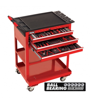 Clarke PRO395 182 Piece Tool Kit with 3 Drawer Service Cart