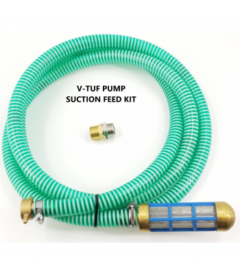V-TUF Heavy Duty Crush Resistant Pump Suction Feed Hose Kit (3m) 3/4F and 3/4M Adapter - E1.0103KIT