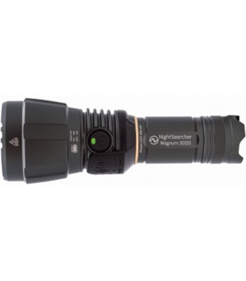 Nightsearcher NSMAGNUM3000 - 3000 Lumen - Rechargeable Flashlight, 500mtr spot and flood beams - IP67 Rated