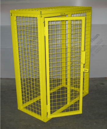 SED Gas Bottle Storage Cage - 1.4m x 1.0m x 0.5m Gas Cage - c/w Highly Flammable Sign