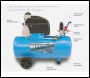 NUAIR Reciprocating Piston Air Compressors - ND2/50 CM2, 1.5kW, 8 Bar, 50Lt Receiver