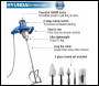 Hyundai HYPM1600E 1600W Electric Paddle Mixer with 5 Piece Trowel Set 240v