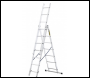 DRABEST 3 SECTION (WELDED RUNG) HEAVY-DUTY ALUMINIUM PUSH UP LADDER - EN131 PROFESSIONAL 150KG - CODE DLA25T