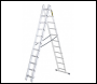 DRABEST 3 SECTION (WELDED RUNG) HEAVY-DUTY ALUMINIUM PUSH UP LADDER - EN131 PROFESSIONAL 150KG CODE - DLA35T