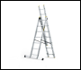 DRABEST 3-SECTION ALUMINIUM COMBINATION LADDER - 7 - 14 RUNGS EN131 150KG