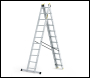 DRABEST 3-SECTION ALUMINIUM COMBINATION LADDER - 7 - 14 RUNGS EN131 150KG