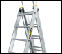 DRABEST 3-SECTION ALUMINIUM COMBINATION LADDER - 7 - 14 RUNGS EN131 150KG