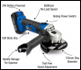 Hyundai 20V MAX Li-Ion Cordless 4Ah Angle Grinder With 125mm Disc - HY2179