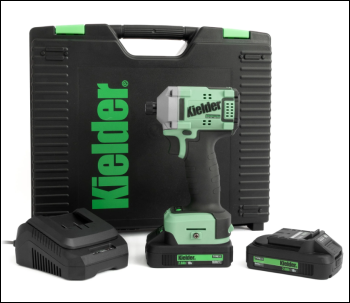 Kielder KWT-155-02 Type 18 18V Brushless 1/4 inch  Drive 220Nm Ultra-Compact Impact Driver Kit – 2 x 2.0Ah Batteries & Charger Included