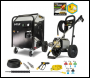 V-TUF 110 - 110v Compact, Industrial, Mobile Electric Site Pressure Washer - 1450psi, 100Bar, 12L/min - HOT WATER STONE CLEANING KIT - Code VTUF110-KIT5