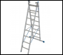 KRAUSE STABILO MULTIPURPOSE RUNG LADDER WITH WALL CASTORS  (INC STABILISER BAR FOR SINGLE FRONT LADDER OPTION) 3x12 RUNGS - CODE 133700