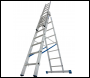 KRAUSE STABILO MULTIPURPOSE RUNG LADDER WITH WALL CASTORS (INC STABILISER BAR FOR SINGLE FRONT LADDER OPTION) 3x14 RUNGS - CODE 133724