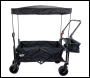 GardenTek Festival Trolley on Wheels, Brakes, Canopy and Side Box - 90kg Load - 120 Litre Capacity - Code GTW330