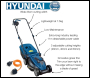 Hyundai 33cm 1300 Watt Electric Lawn Mower 11m Detachable Power Cable - 3 Heights - 30 Litre Collection Bag - Code HYM3313E