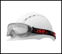 JSP EVO Single Lens Safety Goggles - Clear Anti-Scratch/Anti-Mist Lens - Black / Red Strip - AGM020-623-000