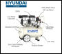Hyundai 750W / 1HP 24L Oil Free Low Noise Portable Air Compressor 5.2CFM 118psi Direct Drive - Code HY7524X