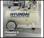 Hyundai 750W / 1HP 24L Oil Free Low Noise Portable Air Compressor 5.2CFM 118psi Direct Drive - Code HY7524X