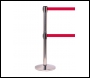 QueueMaster 550 Twin Free Standing Retractable Belt Barrier - 3.4m - Polished Stainless Post - QM550TwinPS