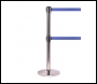 QueueMaster 550 Twin Free Standing Retractable Belt Barrier - 3.4m - Polished Stainless Post - QM550TwinPS