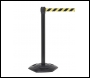 WeatherMaster Free Standing Retractable Belt Barrier - 3.4m - Black Post - WMR250B