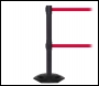 WeatherMaster Twin Free Standing Retractable Belt Barrier - 3.4m - Black Post - WMR250TwinB