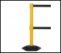 WeatherMaster Twin Free Standing Retractable Belt Barrier - 3.4m - Yellow Post - WMR250TwinY