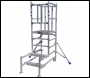 Lewis Trade Heavy Duty Aluminium Podium Steps 1.25 Metre Platform Height with Self-Closing Doors - Adjustable Heights