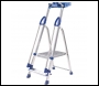 Werner Abru Blue Seal Aluminium Workstation Stepladders c/w Twin Safety Handrails + Worktray