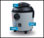 MaxVac DURA DV15-MB Single Motor Wet + Dry M Class Dust Extractor 110v/240v