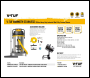 V-TUF MAMMOTH STAINLESS - 3.5kW 80L Twin Motor Industrial Wet & Dry Vacuum Cleaner with Accessories 110/240v