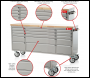 Crytec 72 inch  Stainless Steel 15 Drawer Tool Cabinet
